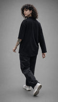 Patented Asymmetrical Sleeve Black Tee