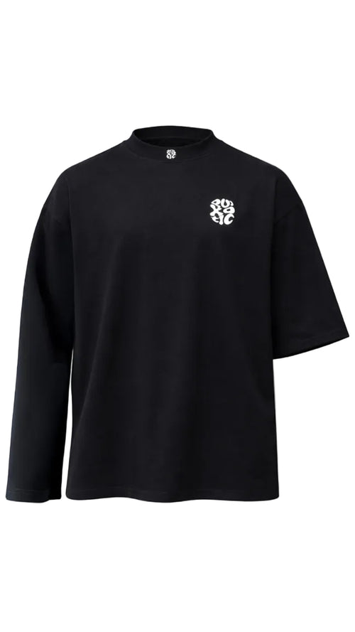 Patented Asymmetrical Sleeve Black Tee